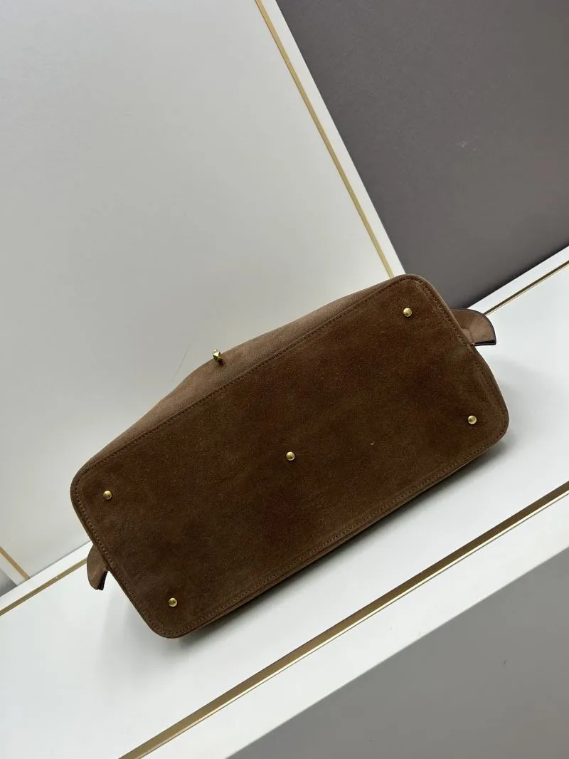 Valentino Brown Suede Tote Bag 20256 - Image 4