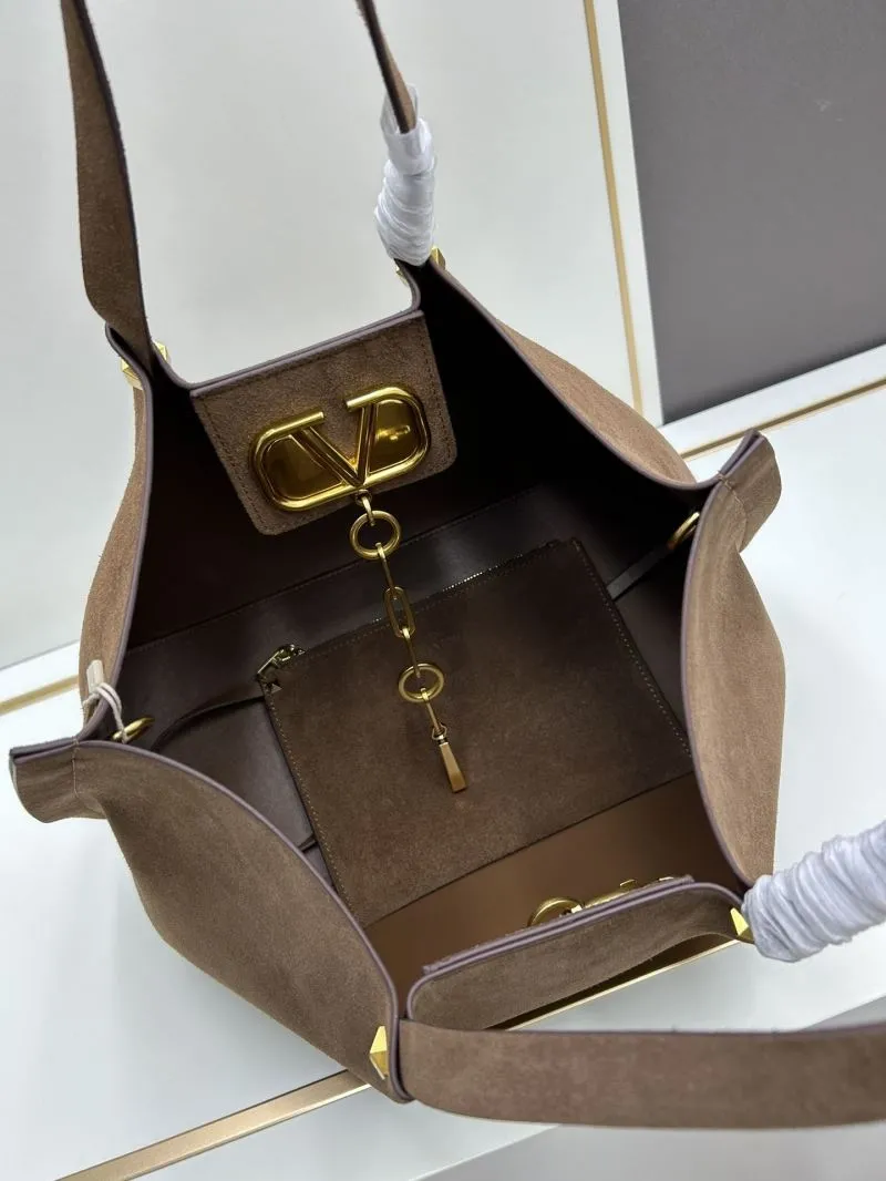 Valentino Brown Suede Tote Bag 20256 - Image 6