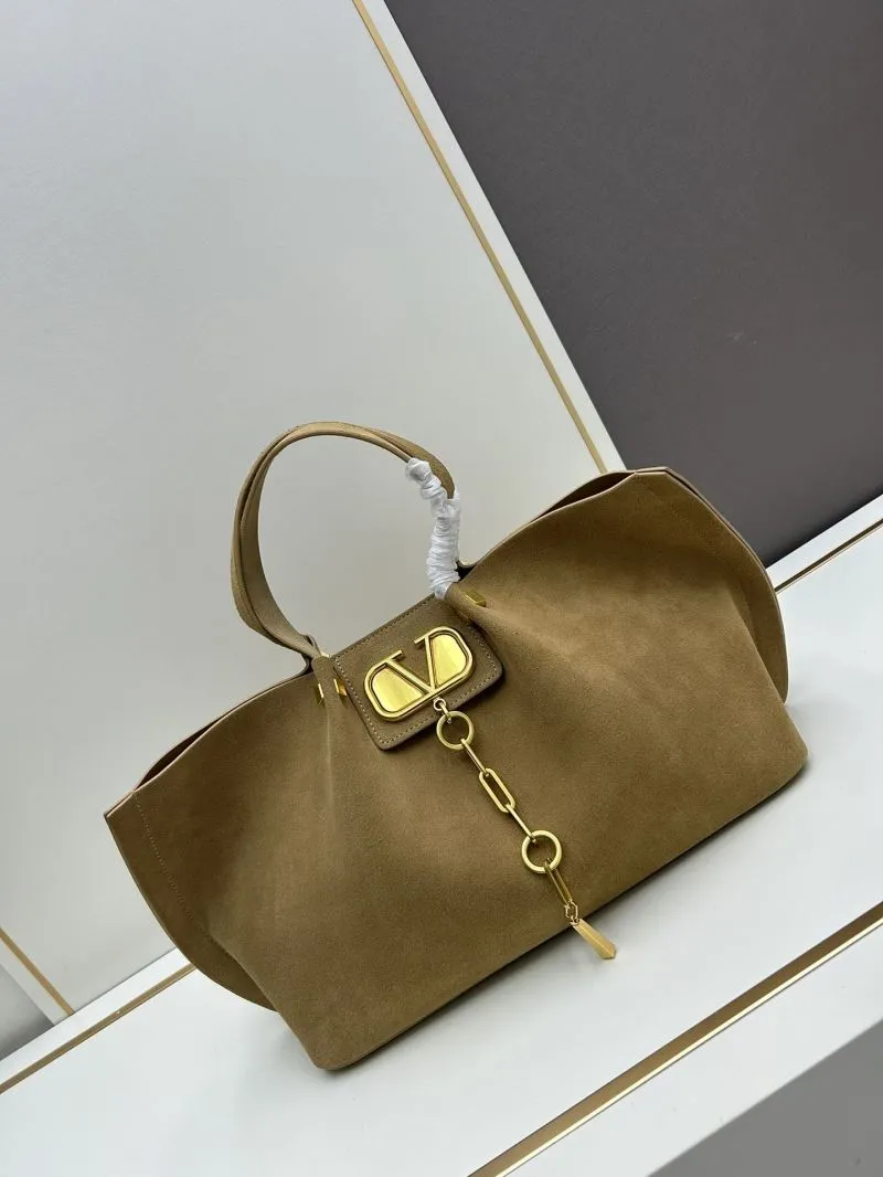 Alternative view of Valentino Tan Suede Tote Bag with Pouch and Strap