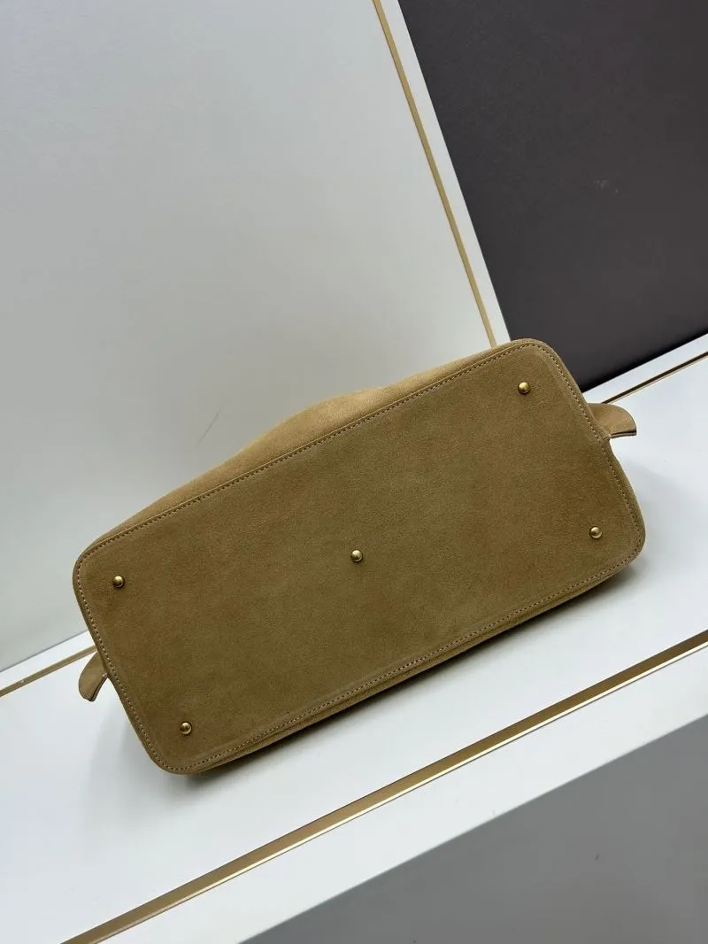 Valentino Tan Suede Tote Bag with Pouch and Strap - Image 4