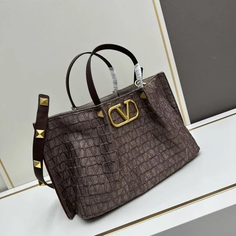 Alternative view of Valentino Brown Crocodile Tote Bag with Pouch 20247