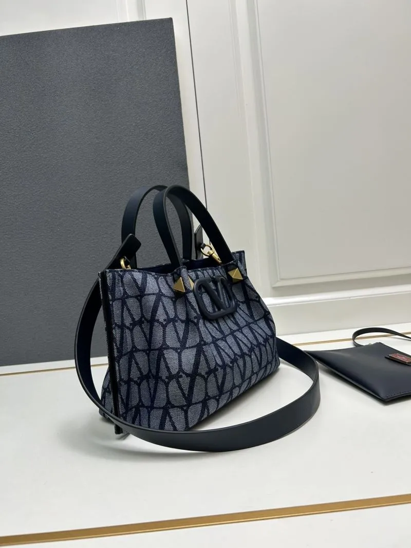 Valentino Small Navy Monogram Tote Bag 5039-2 - Image 3