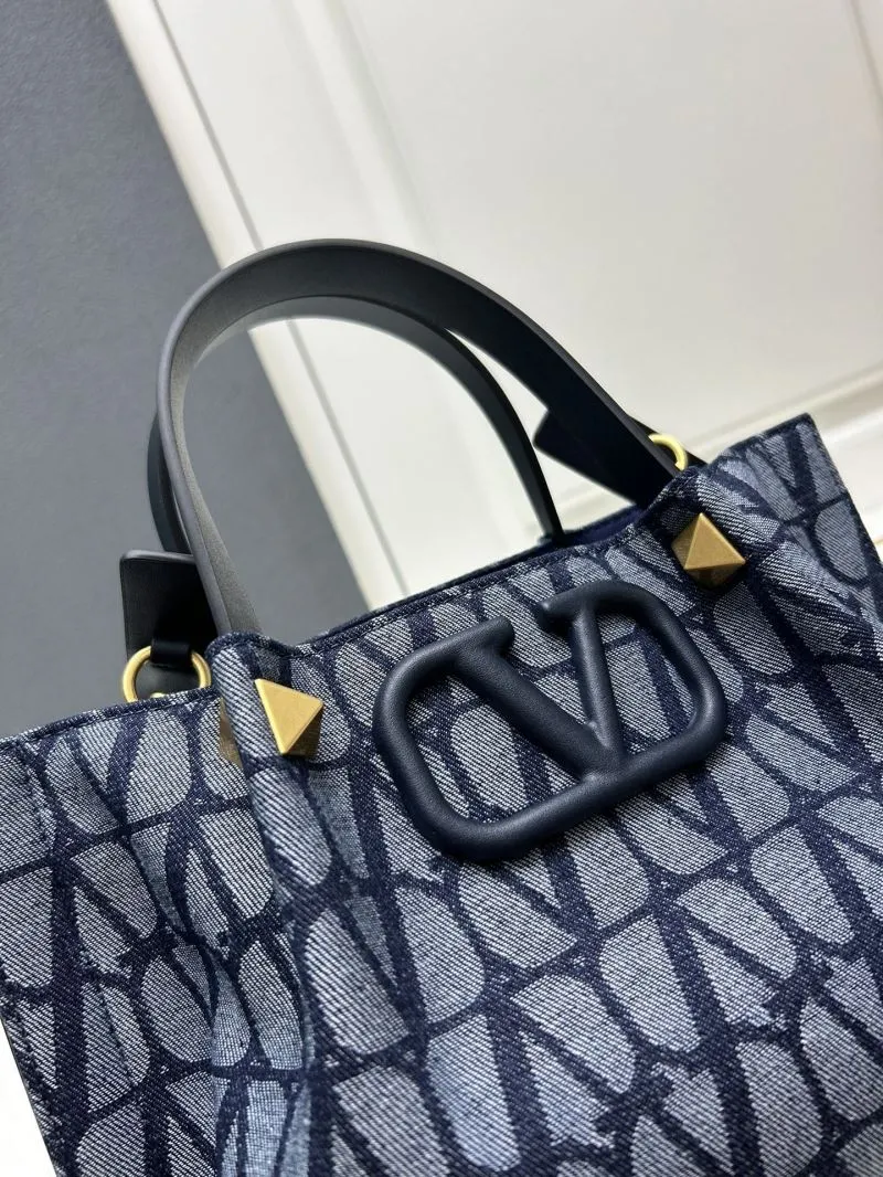 Valentino Small Navy Monogram Tote Bag 5039-2 - Image 4