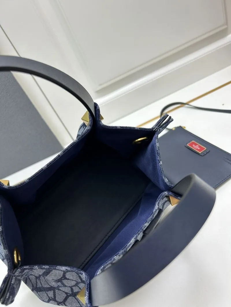Valentino Small Navy Monogram Tote Bag 5039-2 - Image 8