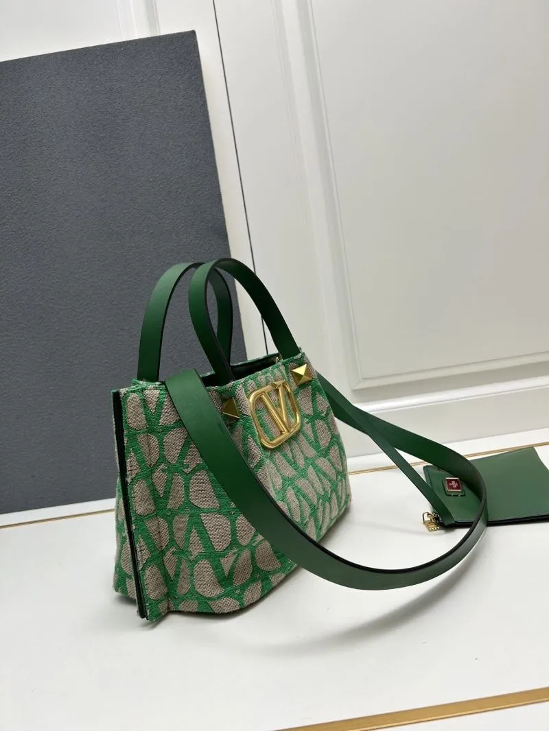 Valentino Small Green Monogram Tote Bag 5039-2 - Image 3