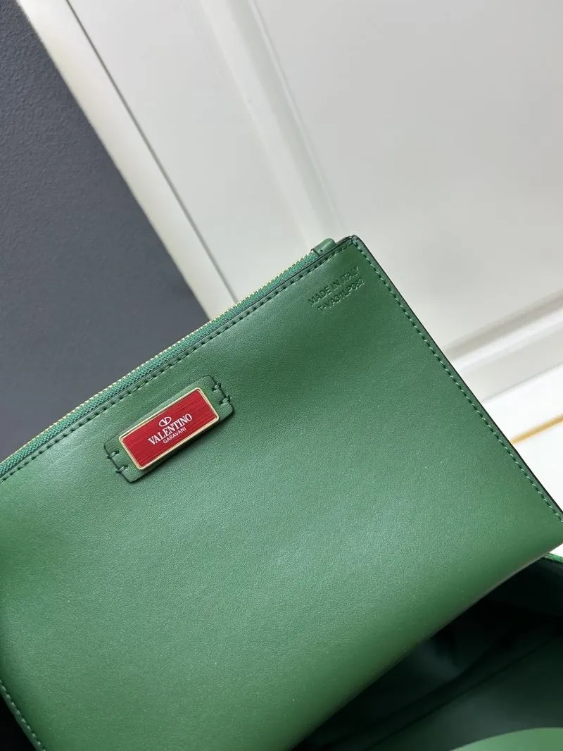 Valentino Large Green Tote Bag with Pouch - Image 9