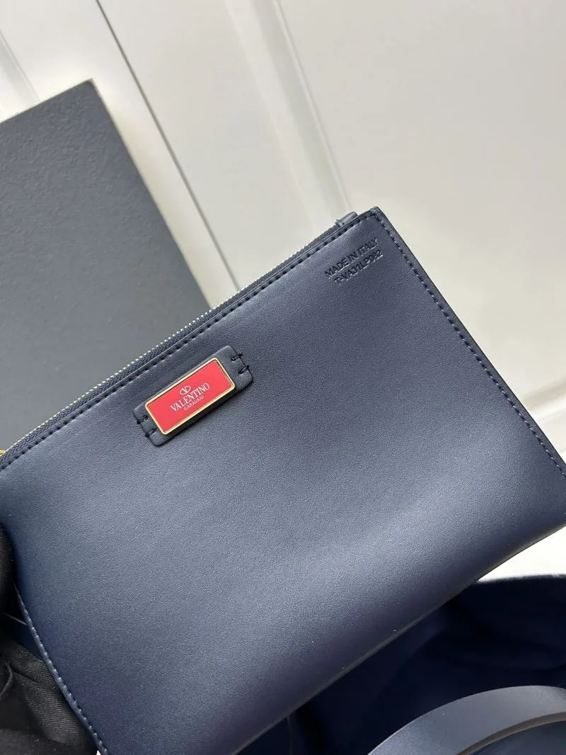Valentino Large Navy Monogram Tote Bag with Pouch - Image 9