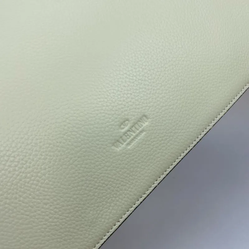 Valentino Cream Rockstud Tote Bag with Crossbody Strap - Image 5