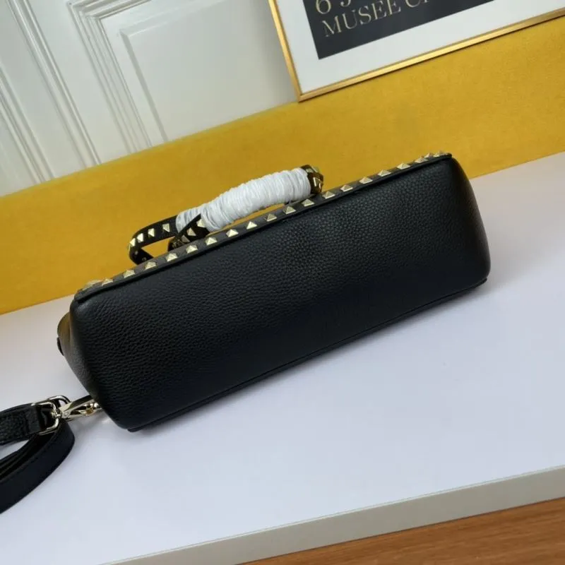 Valentino Black Studded Leather Tote Bag 201 - Image 3