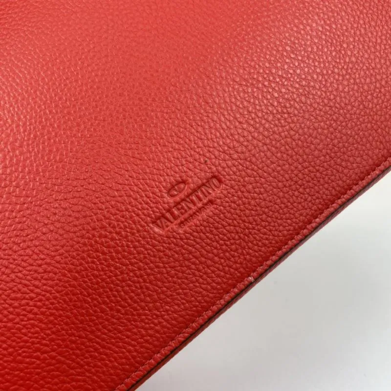 Valentino Red Leather Studded Tote Bag - Image 5