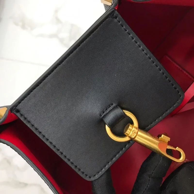 Valentino Black Leather Tote Bag with Pouch 206 - Image 8