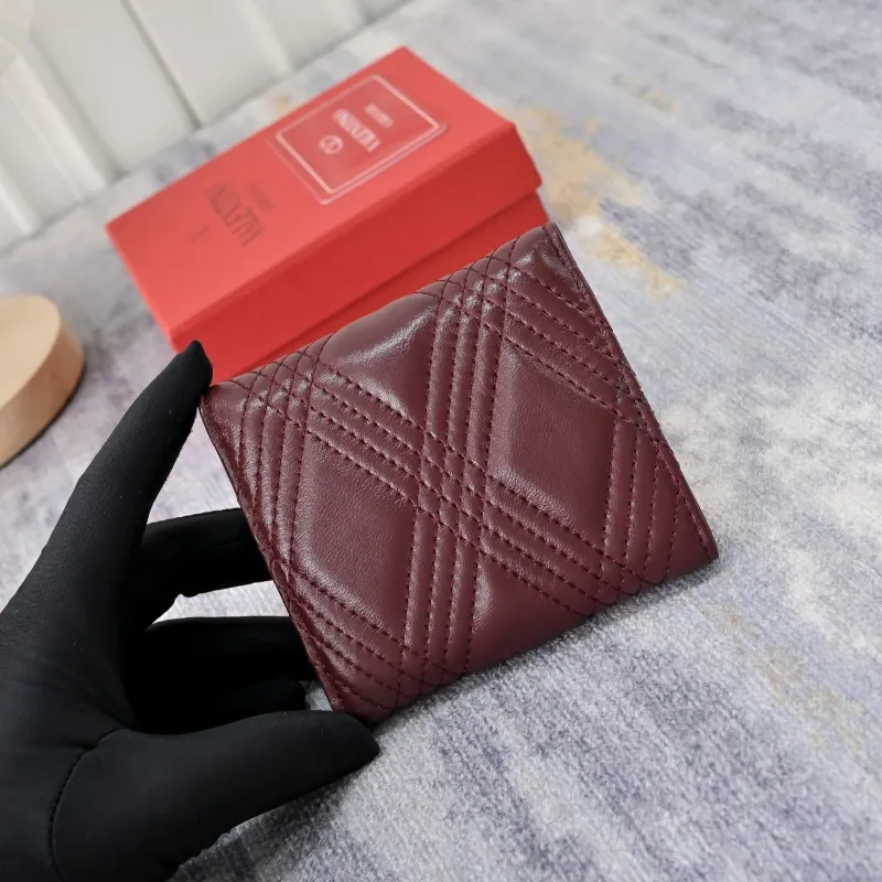 Valentino Garavani Burgundy Quilted Leather Wallet - Image 3
