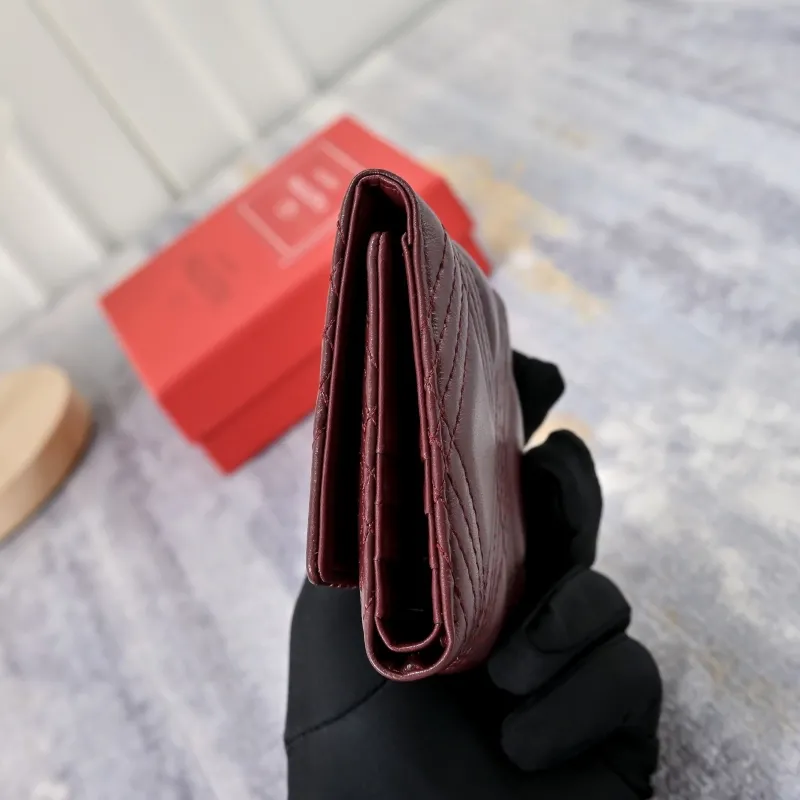Valentino Garavani Burgundy Quilted Leather Wallet - Image 4