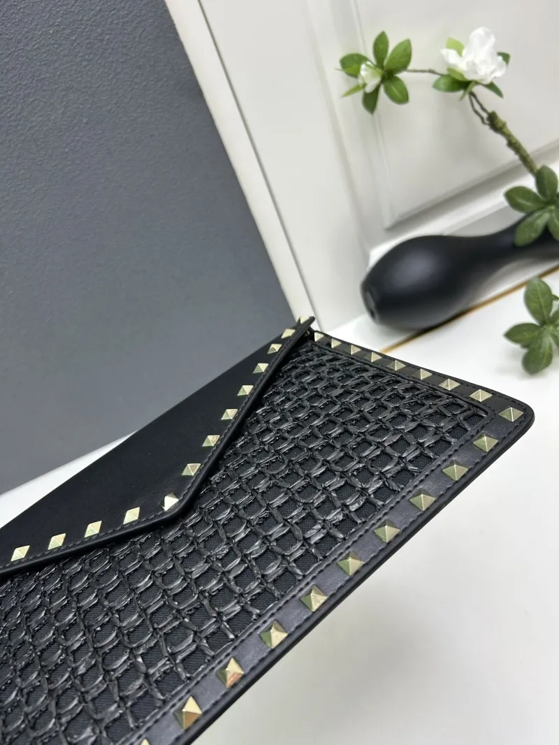 Valentino Black Studded Envelope Clutch Bag 5030 - Image 5