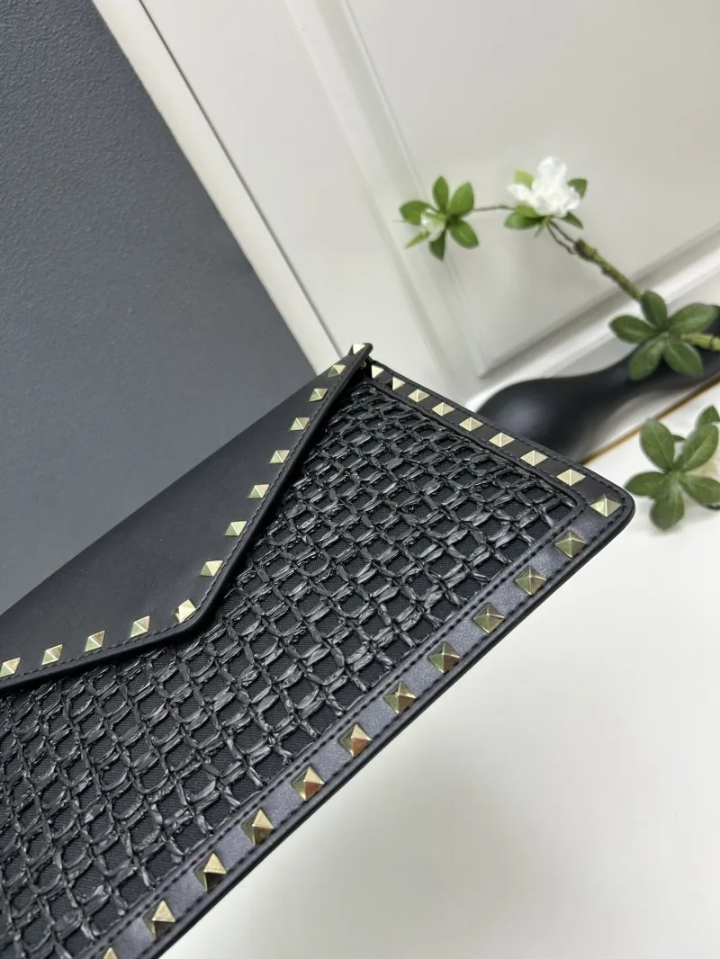 Valentino Black Studded Envelope Clutch Bag 5030 - Image 6
