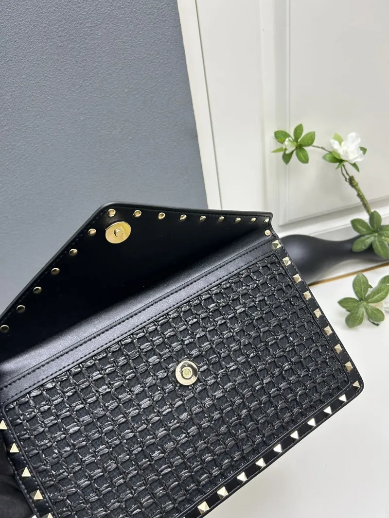 Valentino Black Studded Envelope Clutch Bag 5030 - Image 7