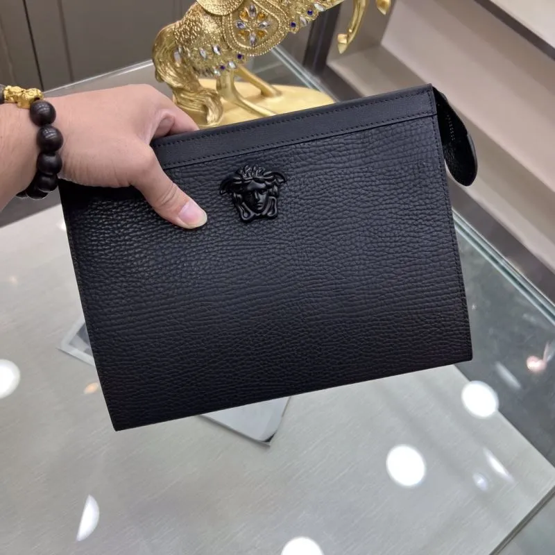 Versace Black Leather Clutch Bag - Image 4