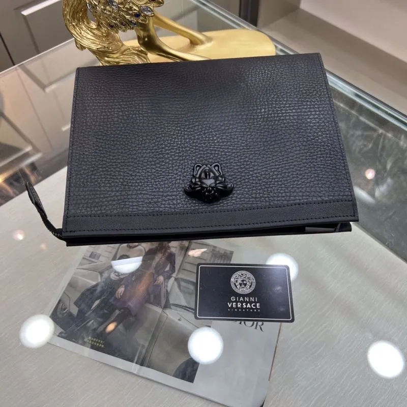 Versace Black Leather Clutch Bag - Image 6
