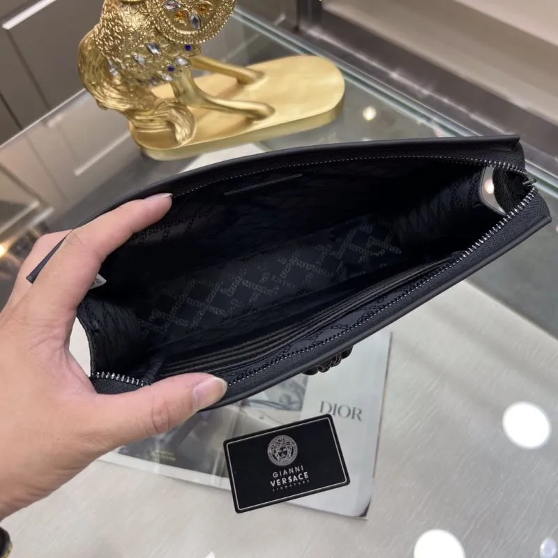 Versace Black Leather Clutch Bag - Image 8