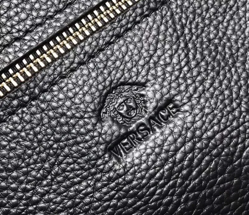 Versace Black Leather Clutch Bag - Image 4