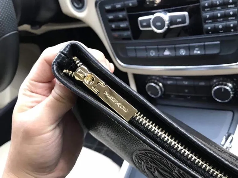 Versace Black Leather Clutch Bag - Image 6