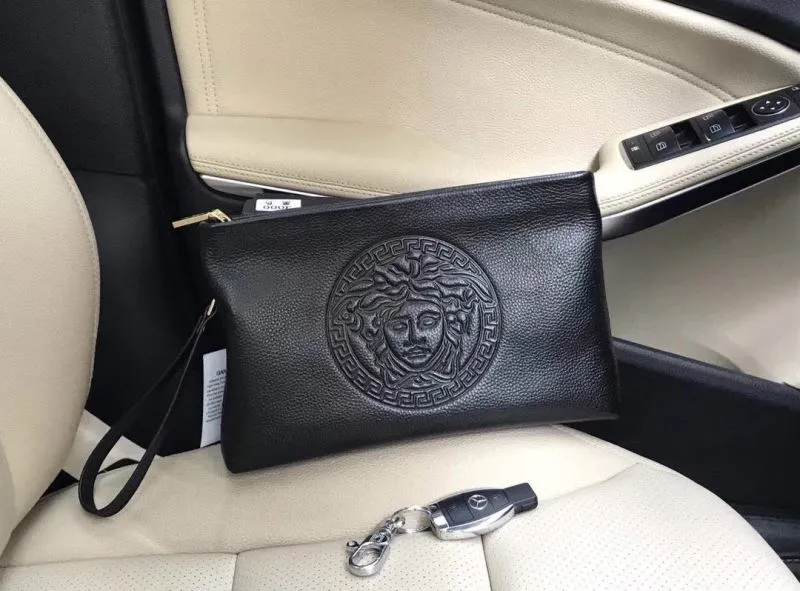 Versace Black Leather Clutch Bag - Image 8