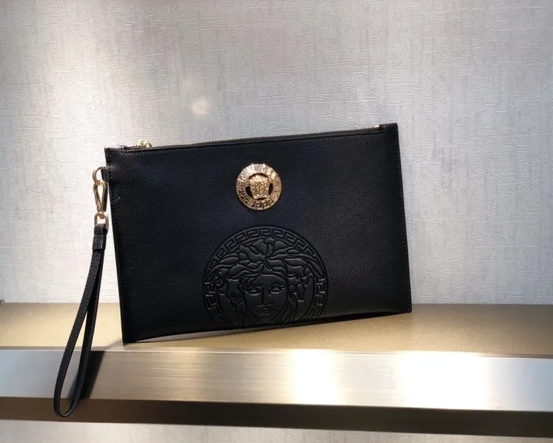 Versace Black Medusa Wristlet Clutch Bag - Image 8