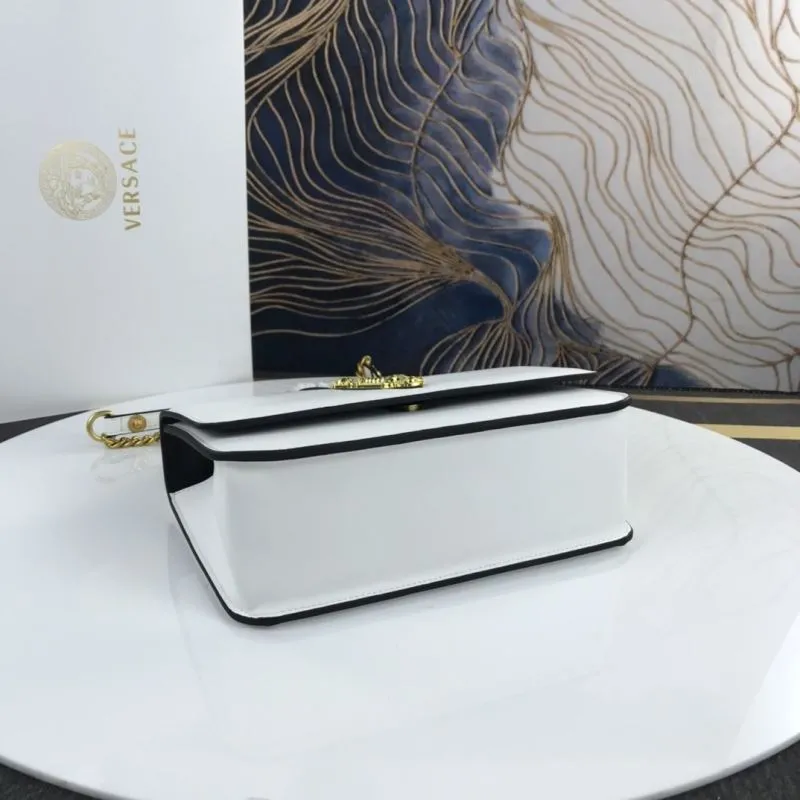 Versace White Leather Chain Crossbody Bag - Image 3