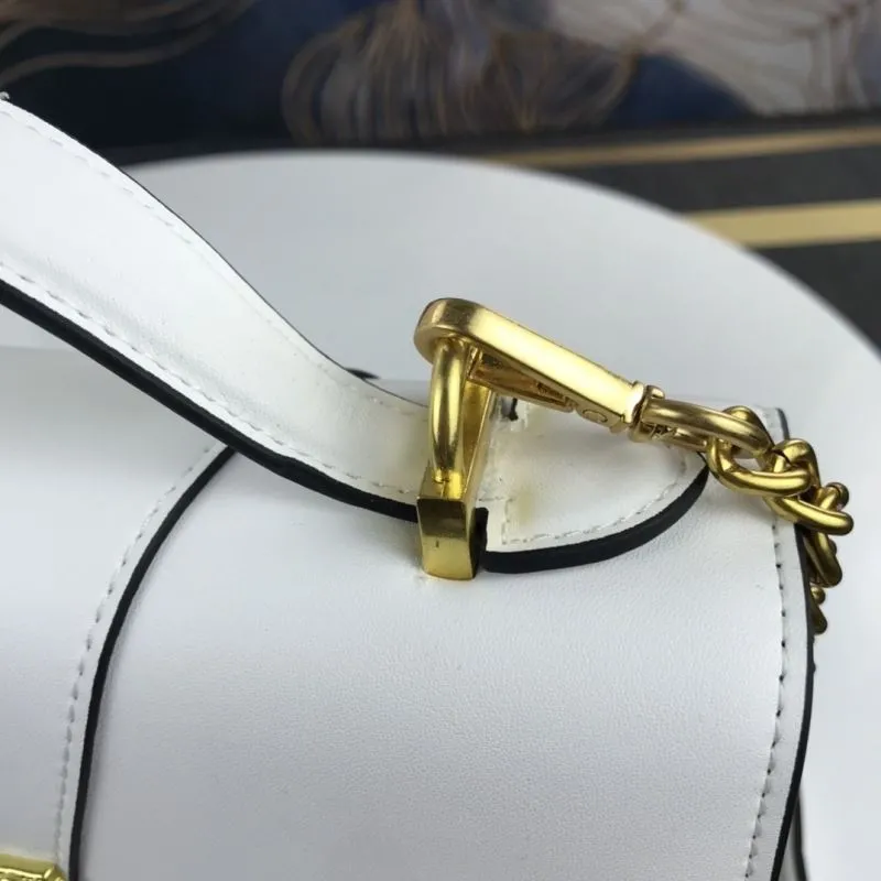 Versace White Leather Chain Crossbody Bag - Image 5
