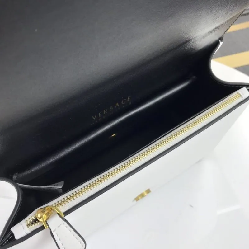 Versace White Leather Chain Crossbody Bag - Image 7
