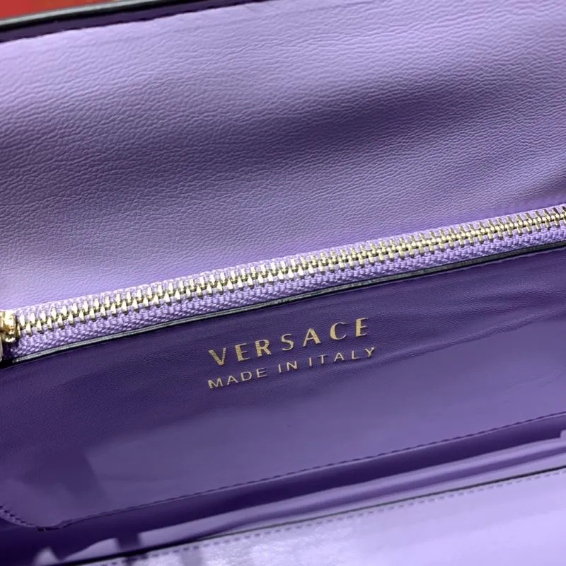 Versace Orange Leather Top Handle Handbag - Image 9