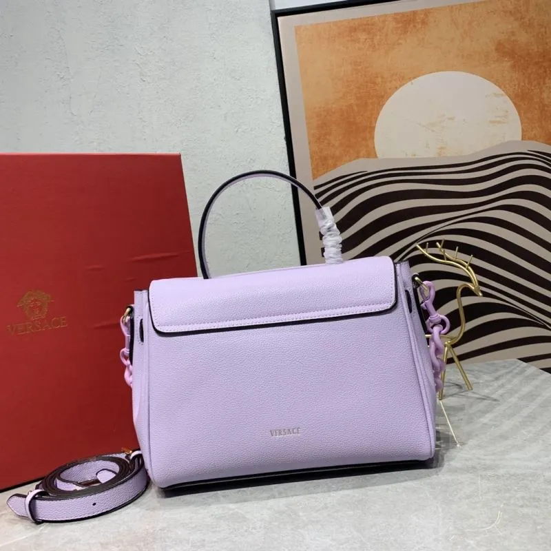 Versace Lavender Leather Top Handle Bag - Image 3