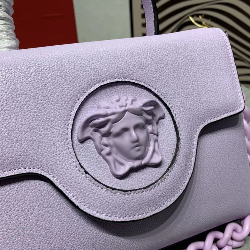 Versace Lavender Leather Top Handle Bag - Image 4