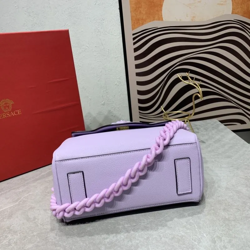 Versace Lavender Leather Top Handle Bag - Image 7