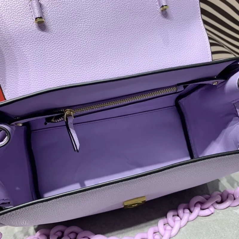 Versace Lavender Leather Top Handle Bag - Image 8