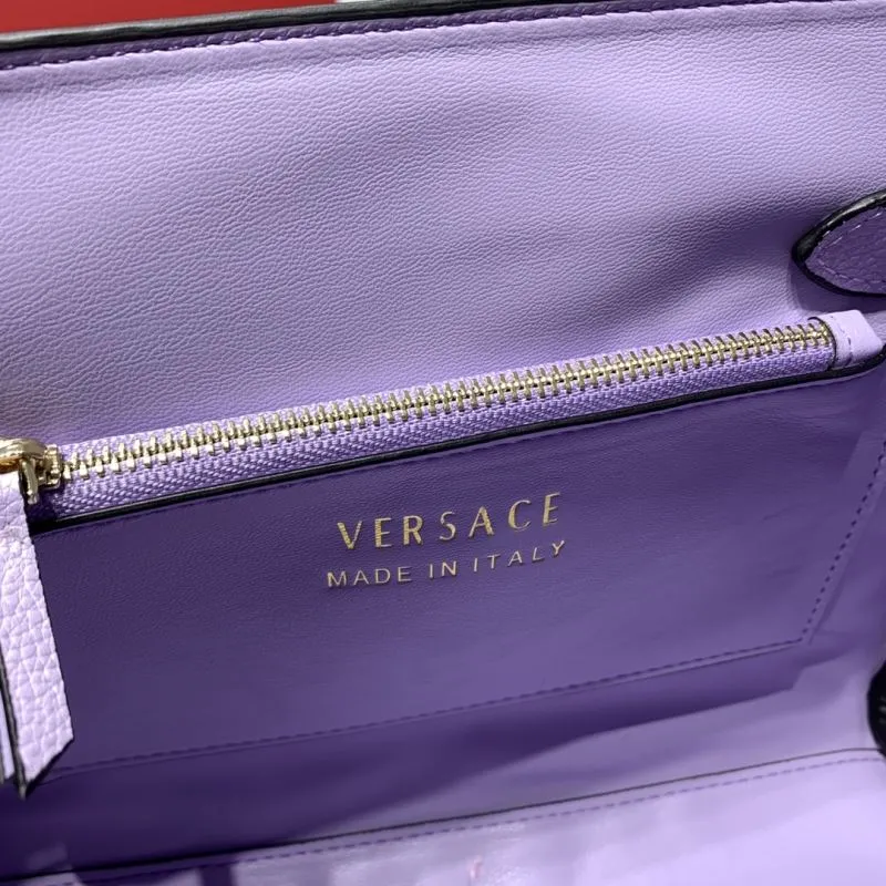 Versace Lavender Leather Top Handle Bag - Image 9