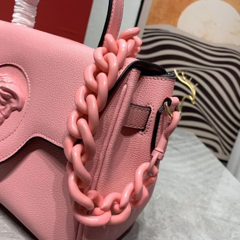Versace Pink Top Handle Handbag - Image 5