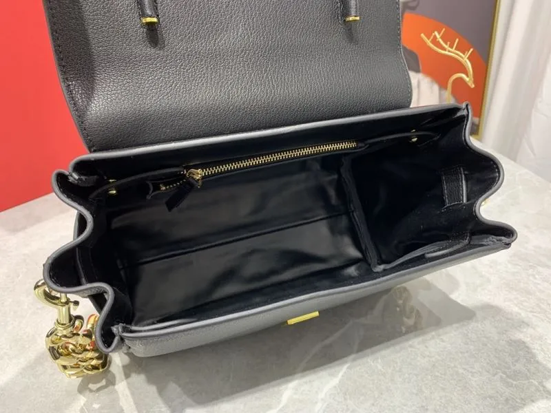 Versace Black Leather Top Handle Chain Handbag - Image 8
