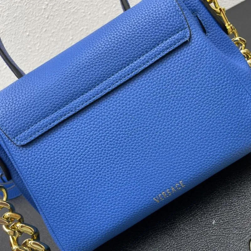Versace Blue Leather Handbag Model 603 20cm - Image 5