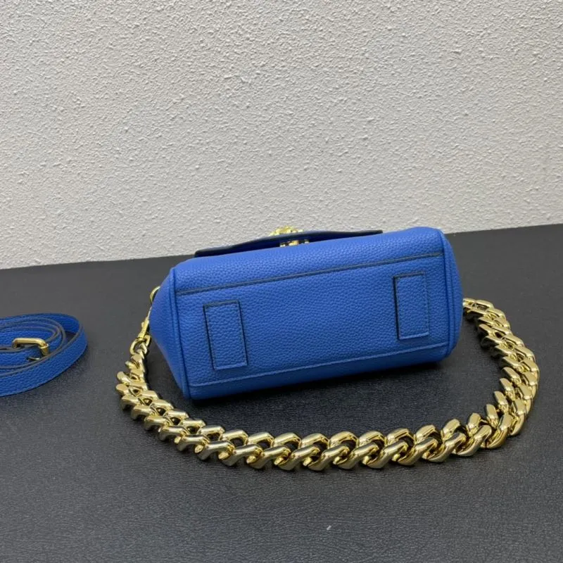 Versace Blue Leather Handbag Model 603 20cm - Image 7
