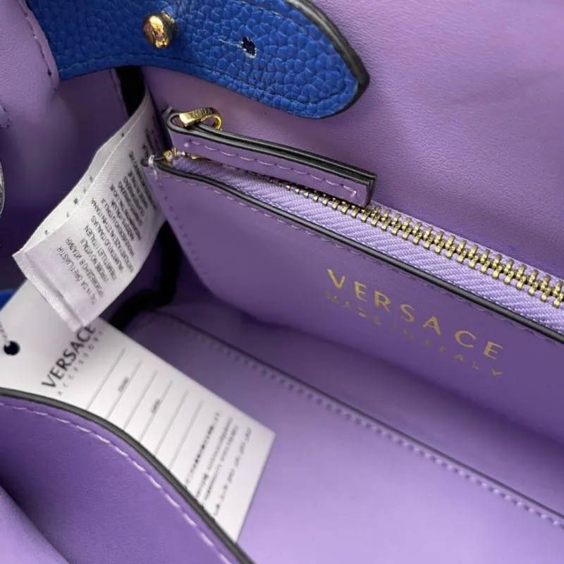Versace Blue Leather Handbag Model 603 20cm - Image 9