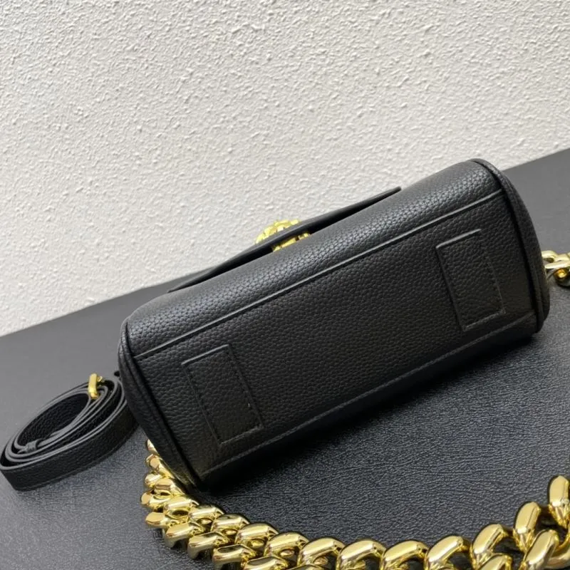 Versace Black Leather Handbag 603 20cm Chain Crossbody - Image 7