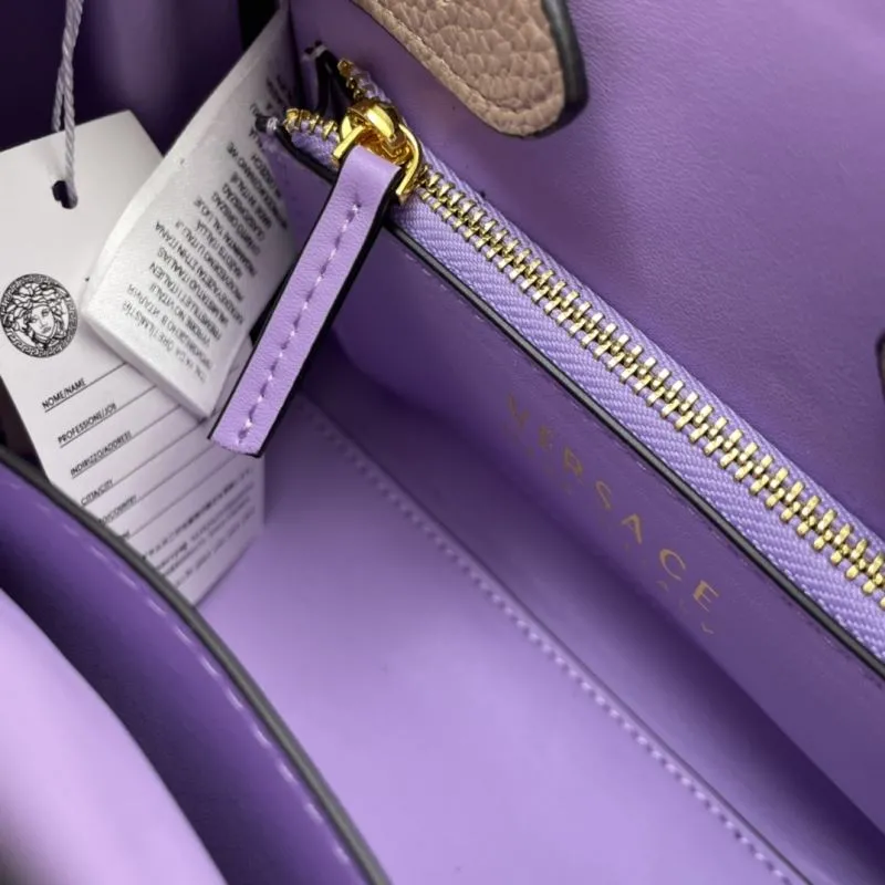 Versace Beige Leather Chain Handbag 603 20cm - Image 9