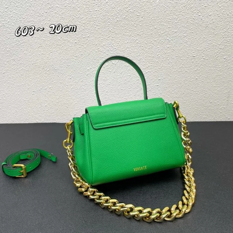 Versace Green 20cm Small Chain Top Handle Handbag 603 - Image 3