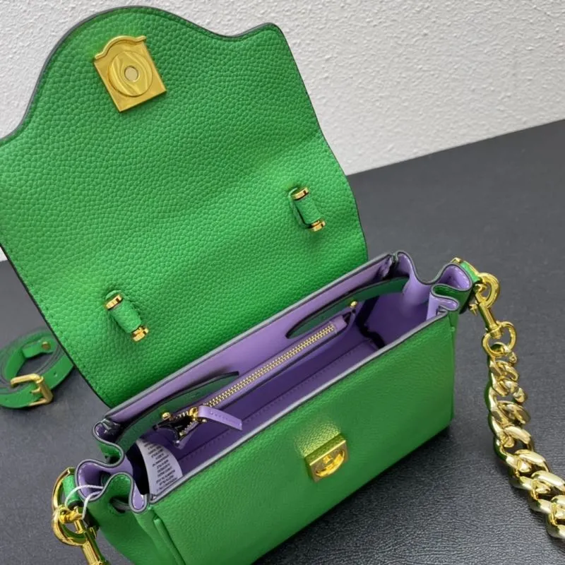 Versace Green 20cm Small Chain Top Handle Handbag 603 - Image 8