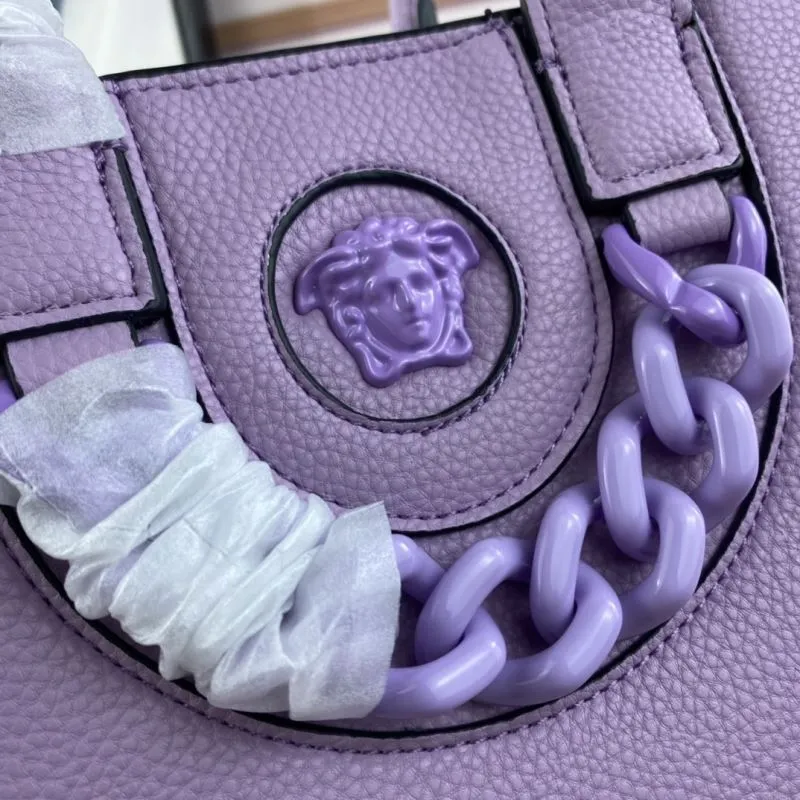 Versace Women's Lavender Leather Handbag - Image 5