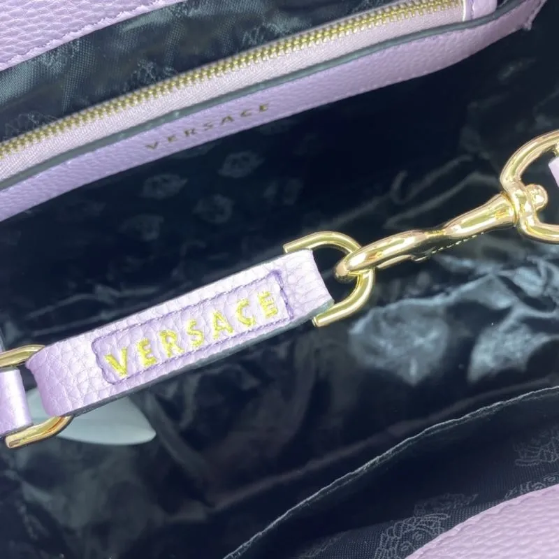 Versace Women's Lavender Leather Handbag - Image 6