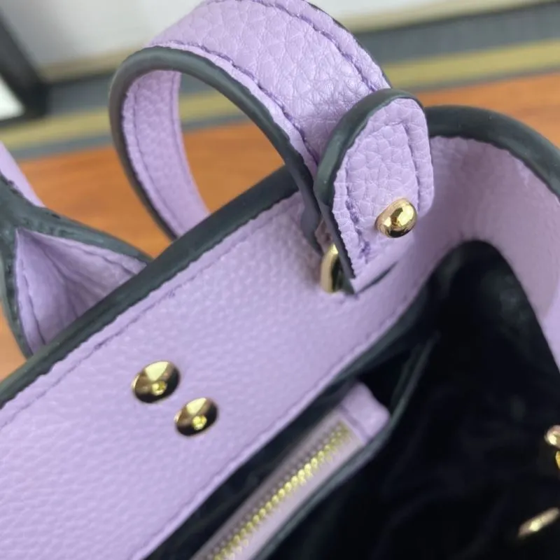 Versace Women's Lavender Leather Handbag - Image 7