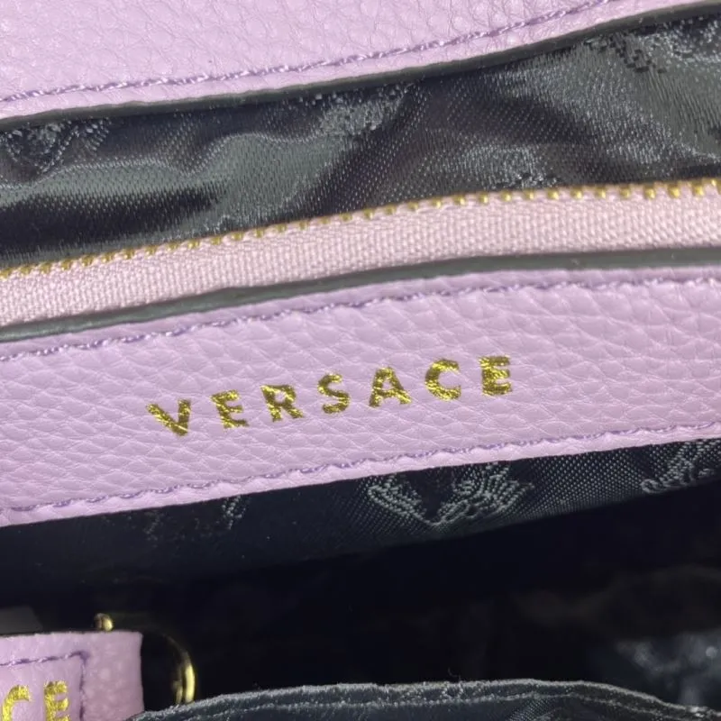 Versace Women's Lavender Leather Handbag - Image 9