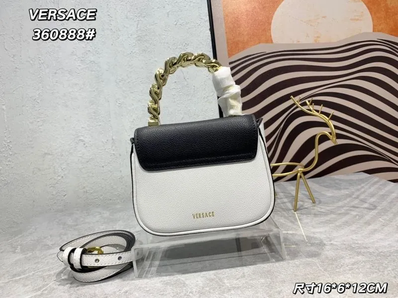 Versace 360888 Black White Mini Top Handle Crossbody Bag - Image 3